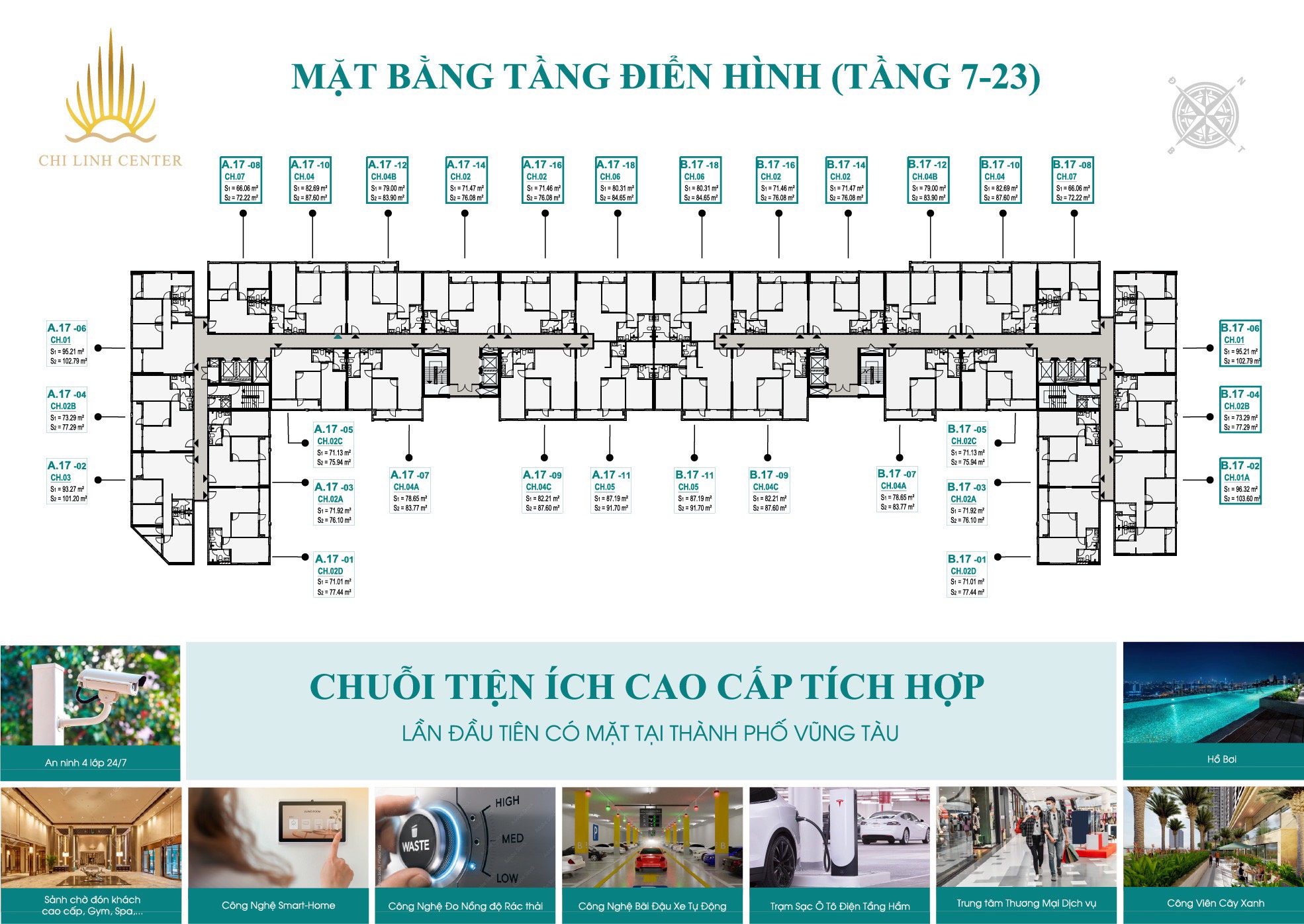 Mặt bằng điển hình Chí Linh Center