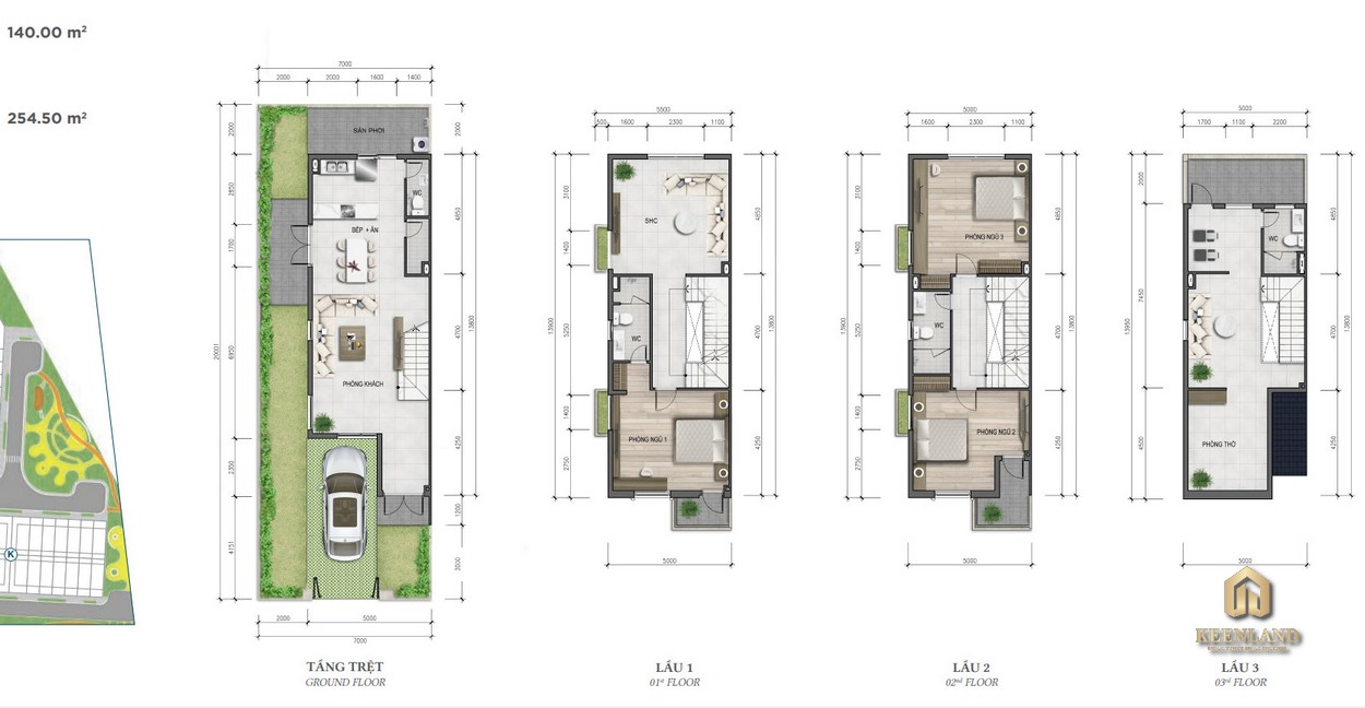 Thiết kế nhà phố Merosa Park diện tích 7x20m