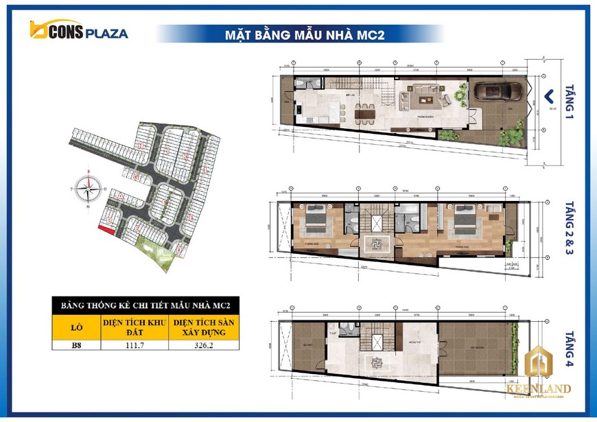 Thiết kế mẫu nhà phố Bcons Plaza