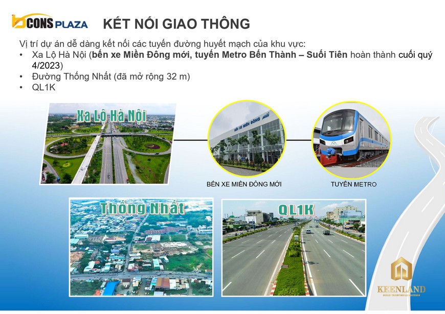 Kết nối giao thông từ dự án nhà phố Bcons Plaza Đông Hòa