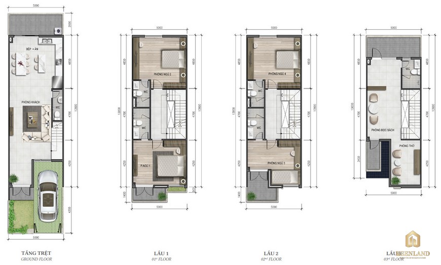 Thiết kế căn hộ 5x19 The Classia Khang Điền quận 9