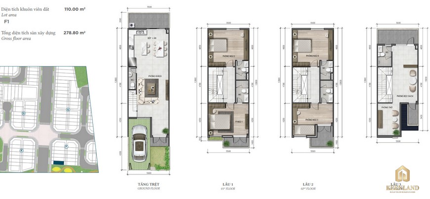 Thiết kế căn hộ 5x22 The Classia Khang Điền quận 9