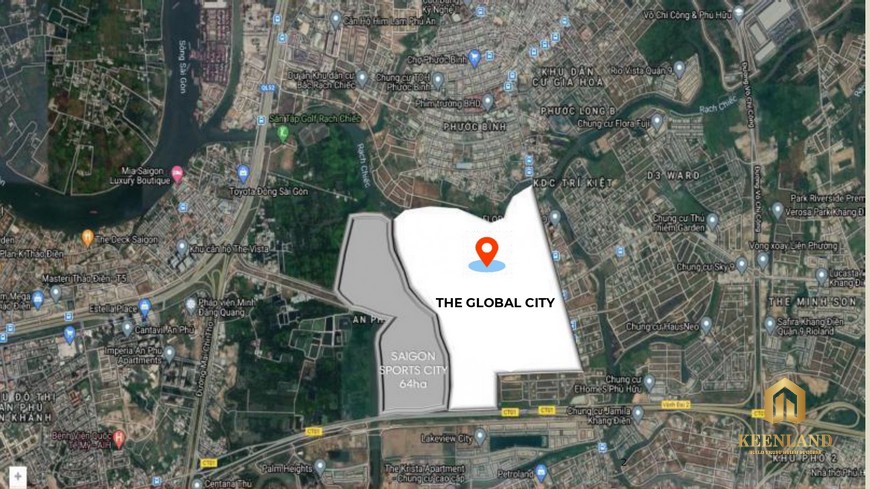 Vị trí khu đô thị siêu sang The Global City đắc địa chỉ sau trung tâm quận 1