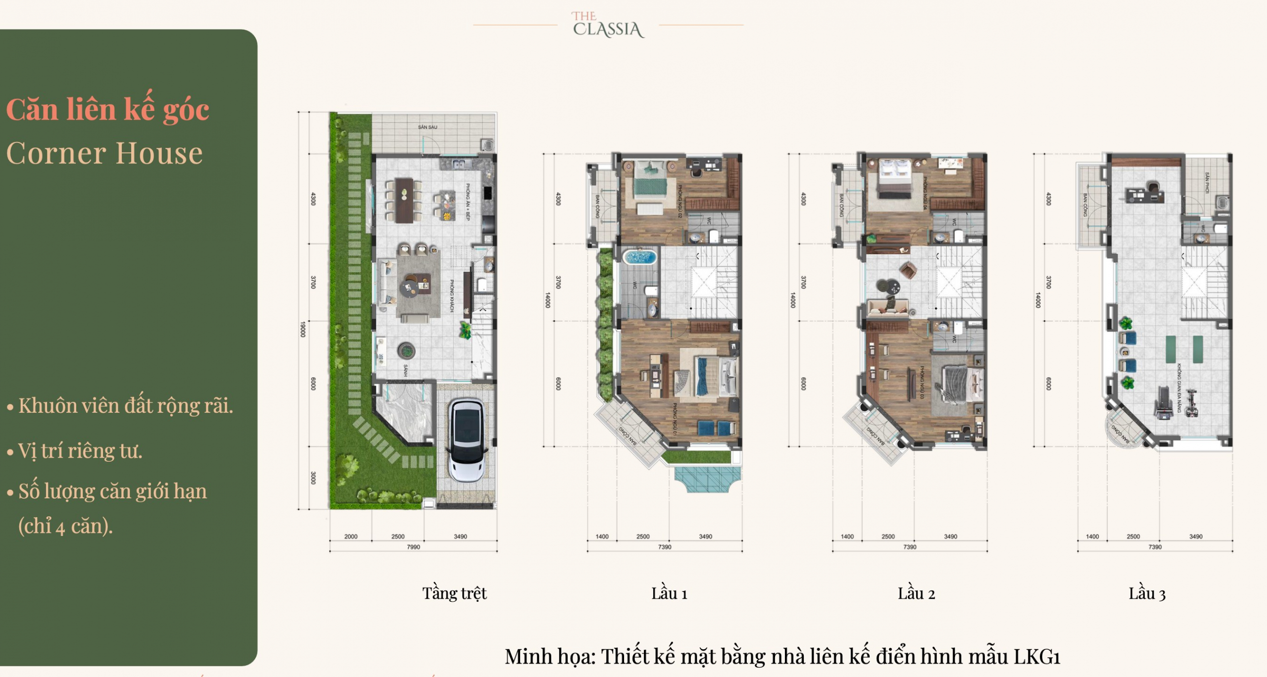 Nhà liên kế góc The Classia Khang Điền