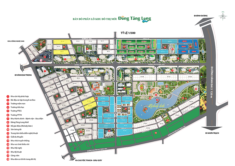 Mặt bằng khu đô thị Đông Tăng Long