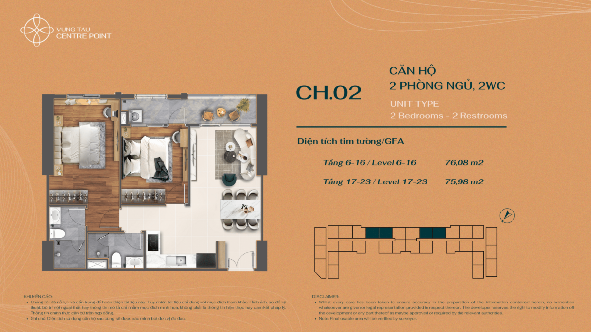 CH-02 Mặt bằng căn hộ Vũng Tàu Centre Point